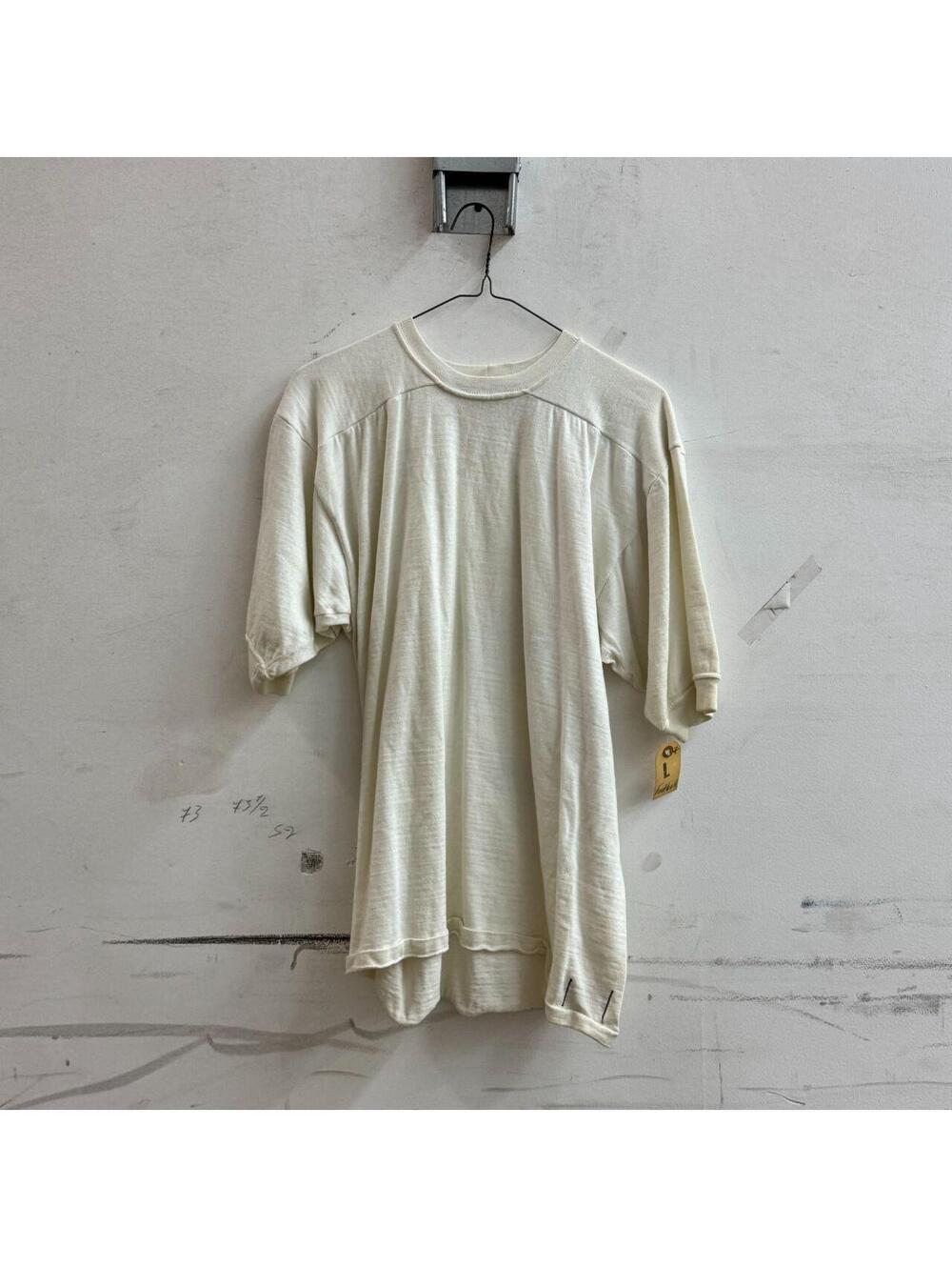 Vintage 1970s White Blank Durene Football Jersey Faded